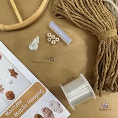 Bộ combo DIY sợi macrame hình tròn, dùng để trang trí nội thất