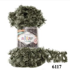 Len lông xù Puffy Fur nhập khẩu từ Alize Yarns, tết vỏ gối, thú bông, áo khoác