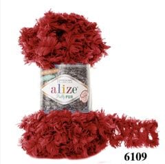 Len lông xù Puffy Fur nhập khẩu từ Alize Yarns, tết vỏ gối, thú bông, áo khoác