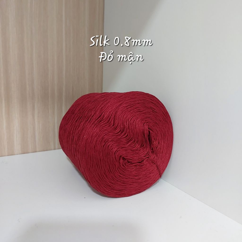 Cuộn sợi 100% silk 0.8mm màu trơn - 300gram