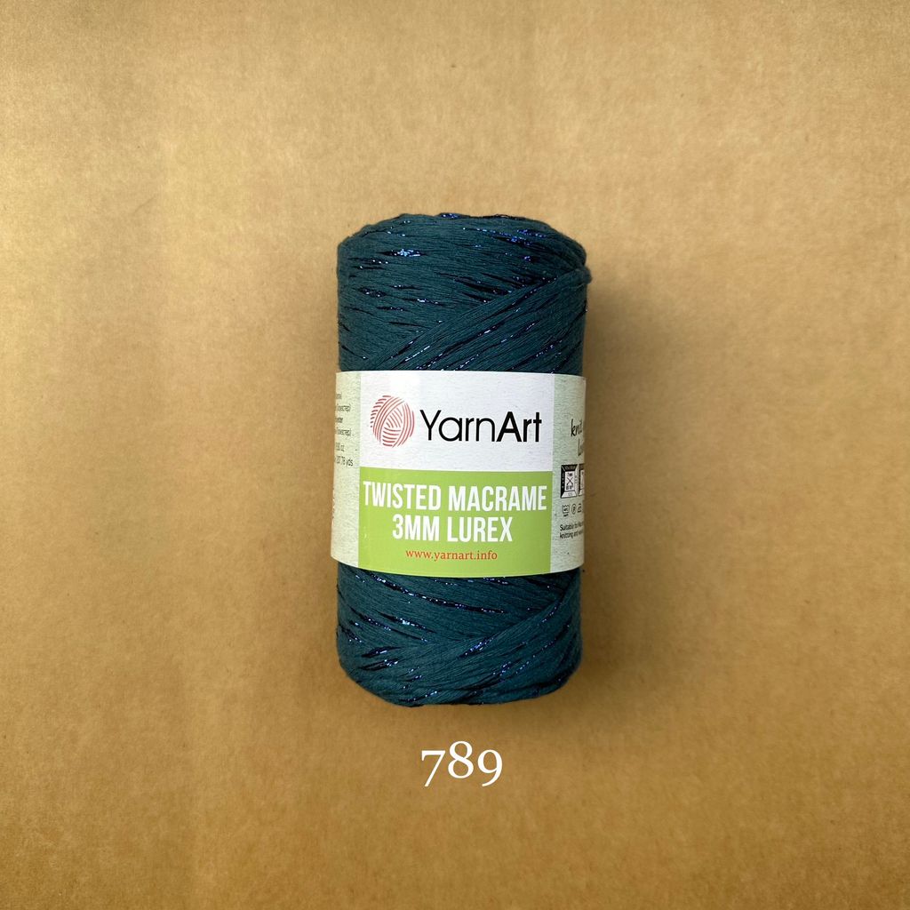 Sợi Twisted Macrame 3 MM Lurex nhập khẩu từ Yarnart, đan móc giỏ xách, nón, trang trí nội thất, vỏ ghế