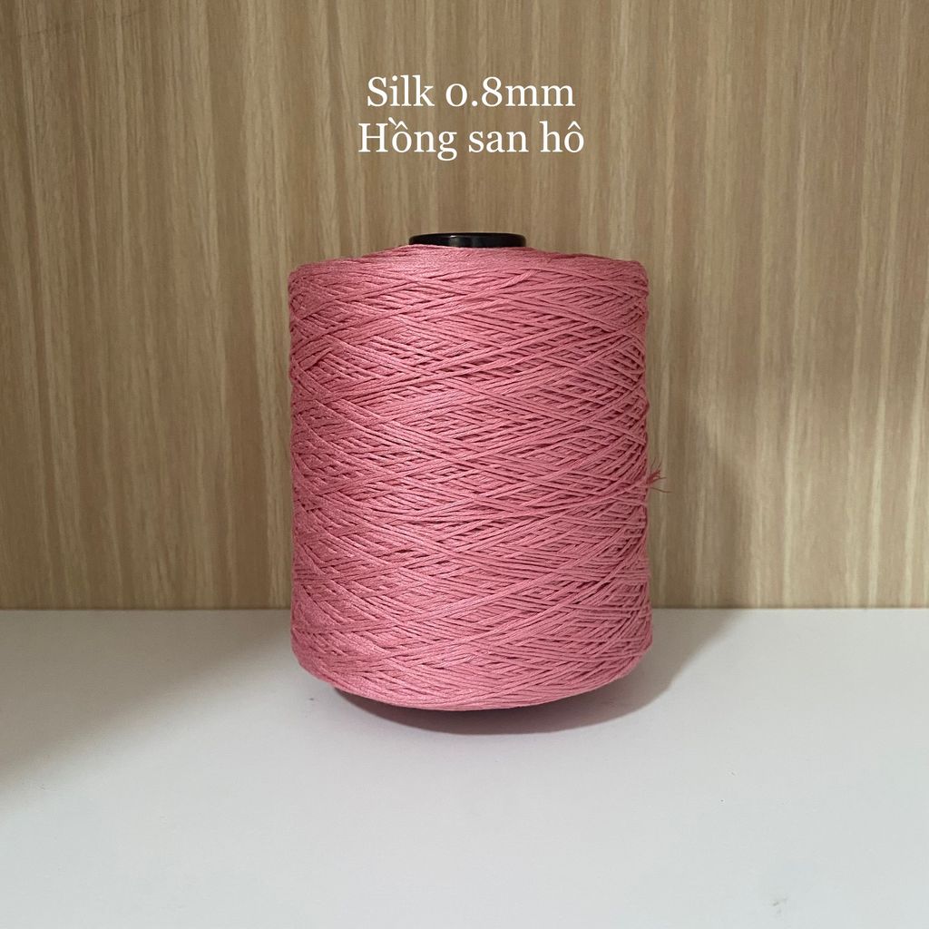 Cuộn sợi 100% silk 0.8mm màu trơn - 300gram