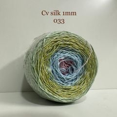Cầu vồng sợi Silk, cỡ 1.0mm, 300g, dòng bánh, đan móc áo, váy, khăn