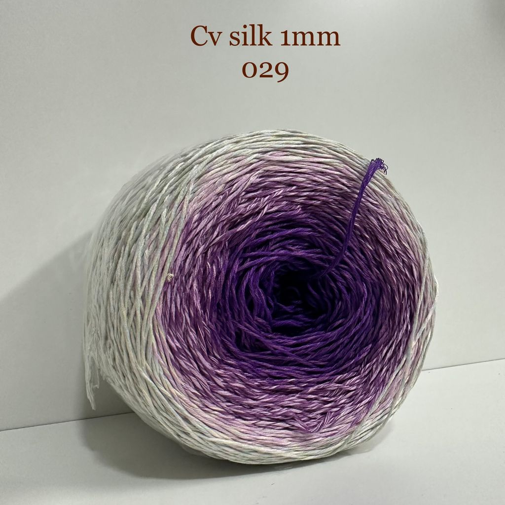 Cầu vồng sợi Silk, cỡ 1.0mm, 300g, dòng bánh, đan móc áo, váy, khăn
