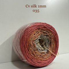 Cầu vồng sợi Silk, cỡ 1.0mm, 300g, dòng bánh, đan móc áo, váy, khăn