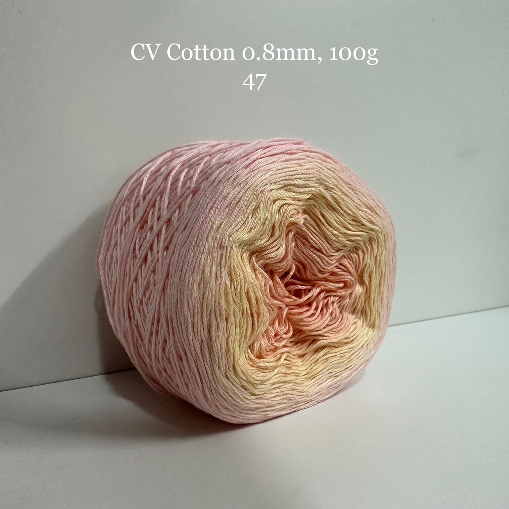 Sợi cầu vồng Cotton 0.8mm cuộn 100g, Chouihandmade, đan móc áo, váy