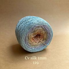 Cầu vồng sợi Silk, cỡ 1.0mm, 300g, dòng bánh, đan móc áo, váy, khăn