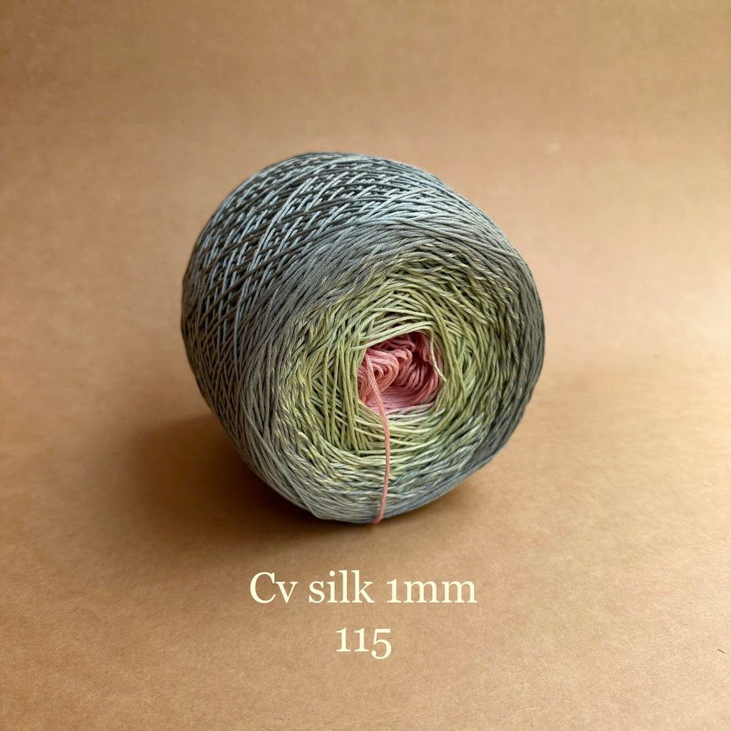 Cầu vồng sợi Silk, cỡ 1.0mm, 300g, dòng bánh, đan móc áo, váy, khăn