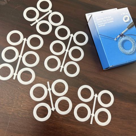 Bộ vòng tròn nhựa size 36mm (1 Set/50 cái), nhập từ Prym