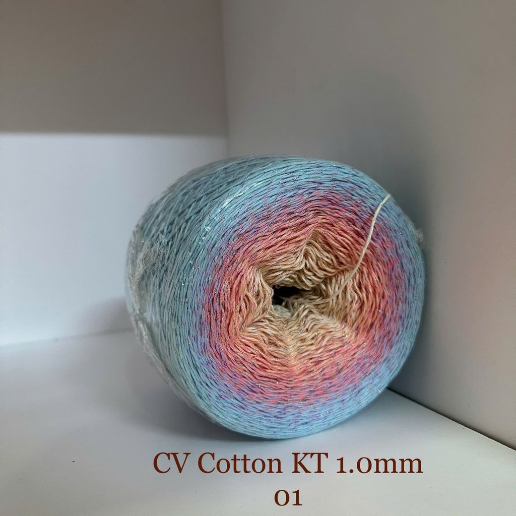 Sợi cầu vồng Cotton 1mm, kim tuyến