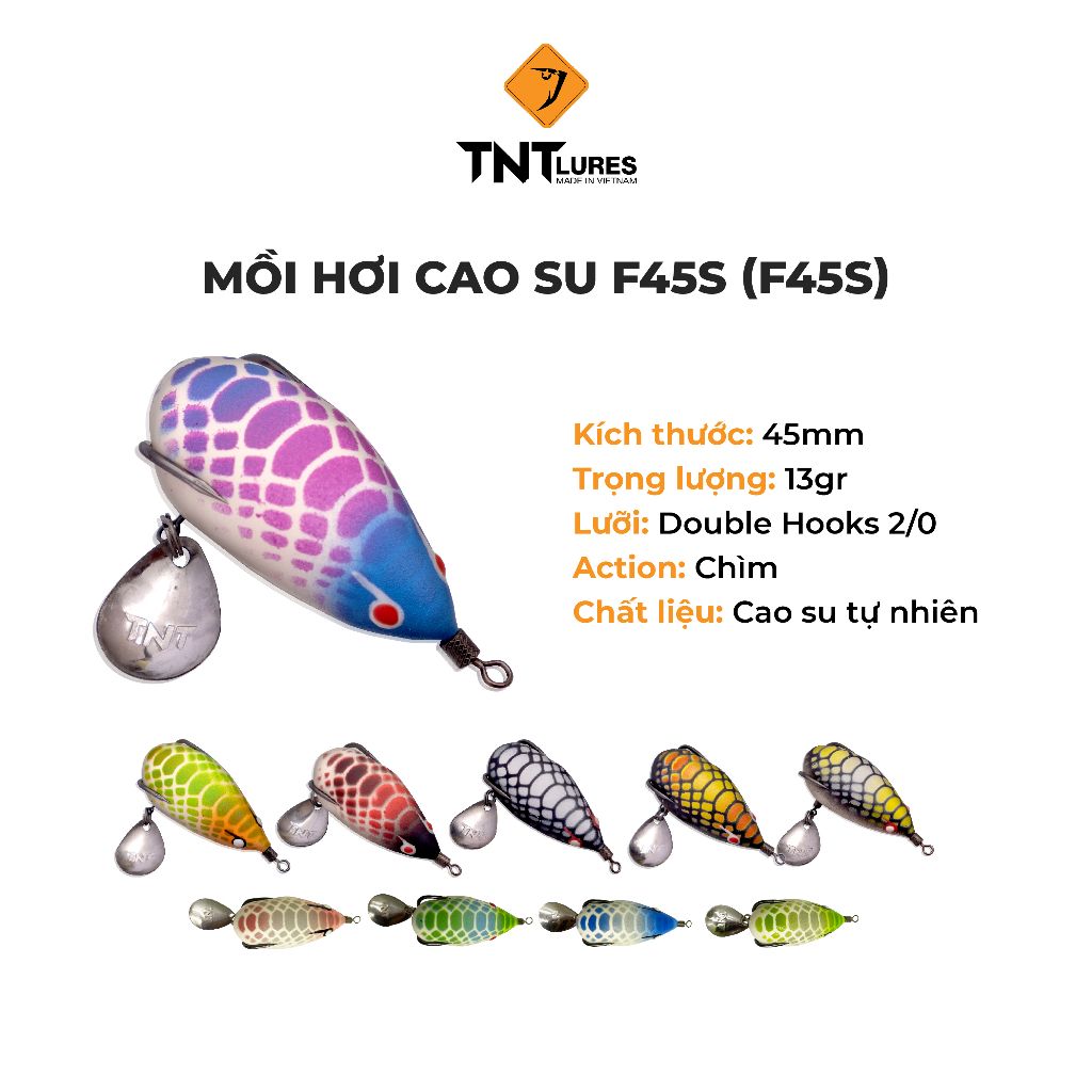  Mồi Câu Lure Nhái Hơi TNTLures Action Chìm F45S 4,5cm/13g 