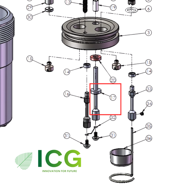  Điện cực cách điện 1095DD2CH - Parr, (sử dụng cho:1108PCL /1108BPCL) 