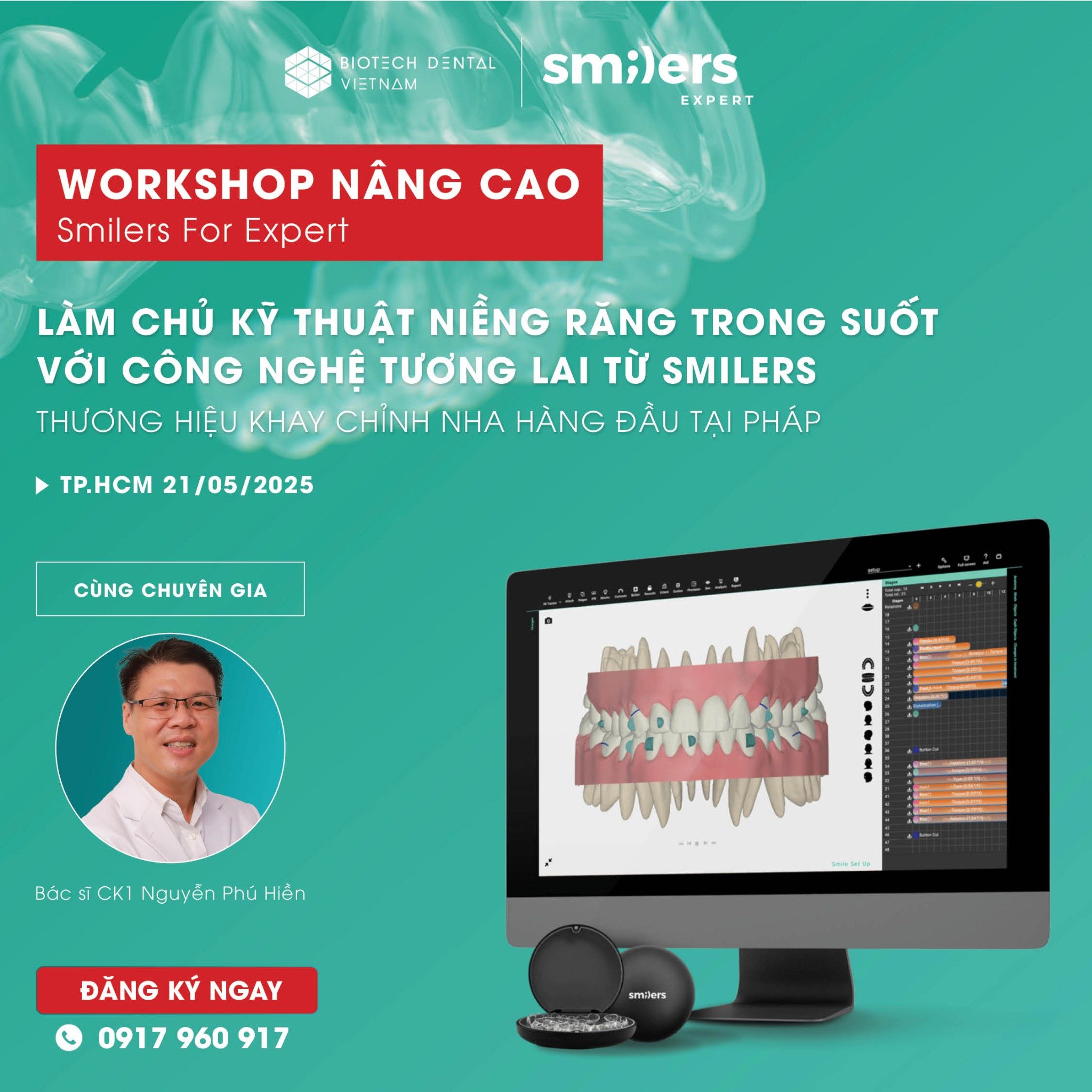  Workshop nâng cao về niềng răng trong suốt Smilers Tháng 5.2025 tại TPHCM 