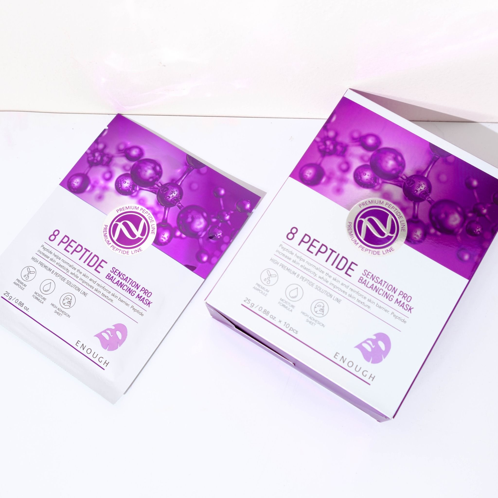 MẶT NẠ PEPTIDE CAO CẤP ENOUGH 8 PEPTIDE SENSATION PRO BALANCING MASK (HỘP 10 MIẾNG)
