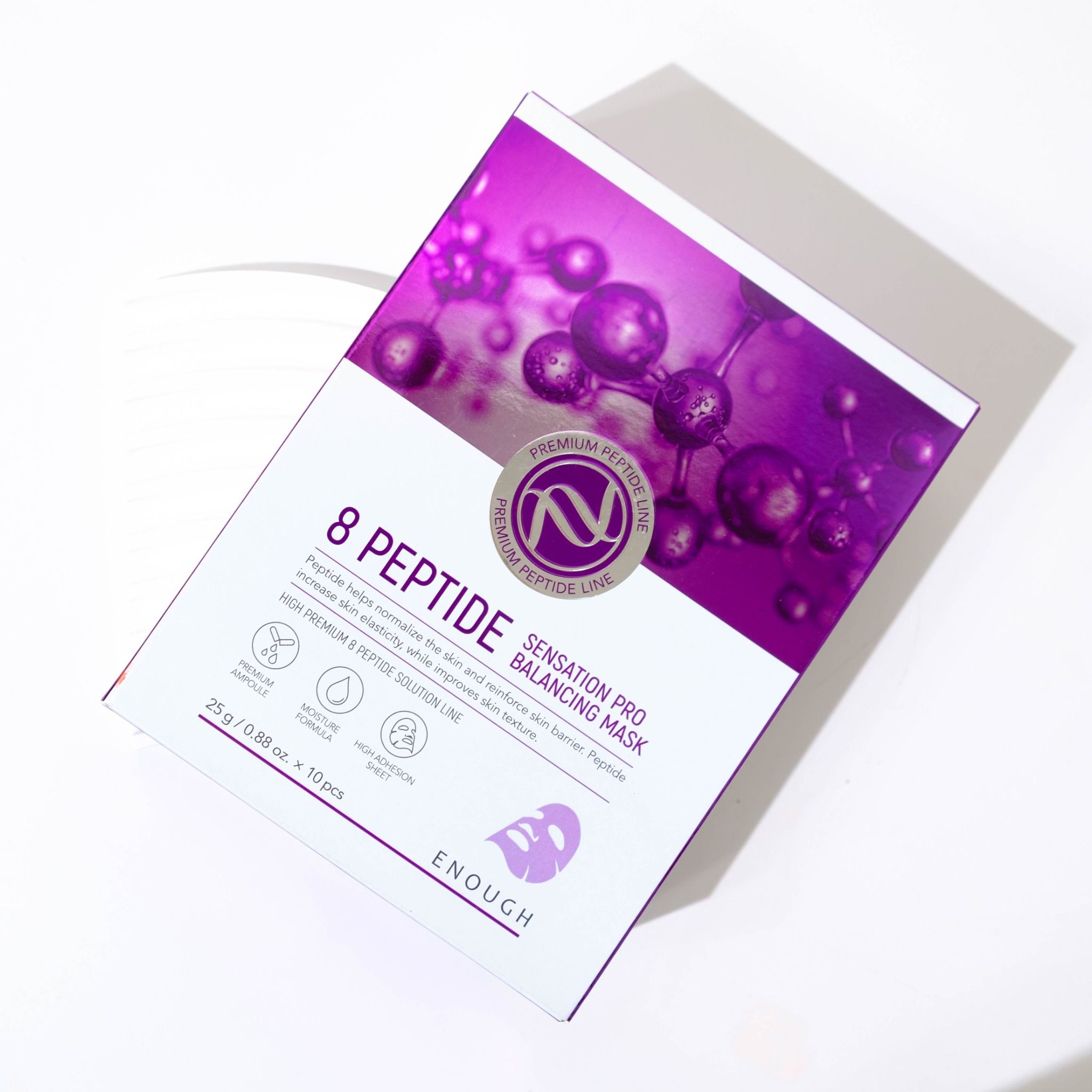 MẶT NẠ PEPTIDE CAO CẤP ENOUGH 8 PEPTIDE SENSATION PRO BALANCING MASK (HỘP 10 MIẾNG)