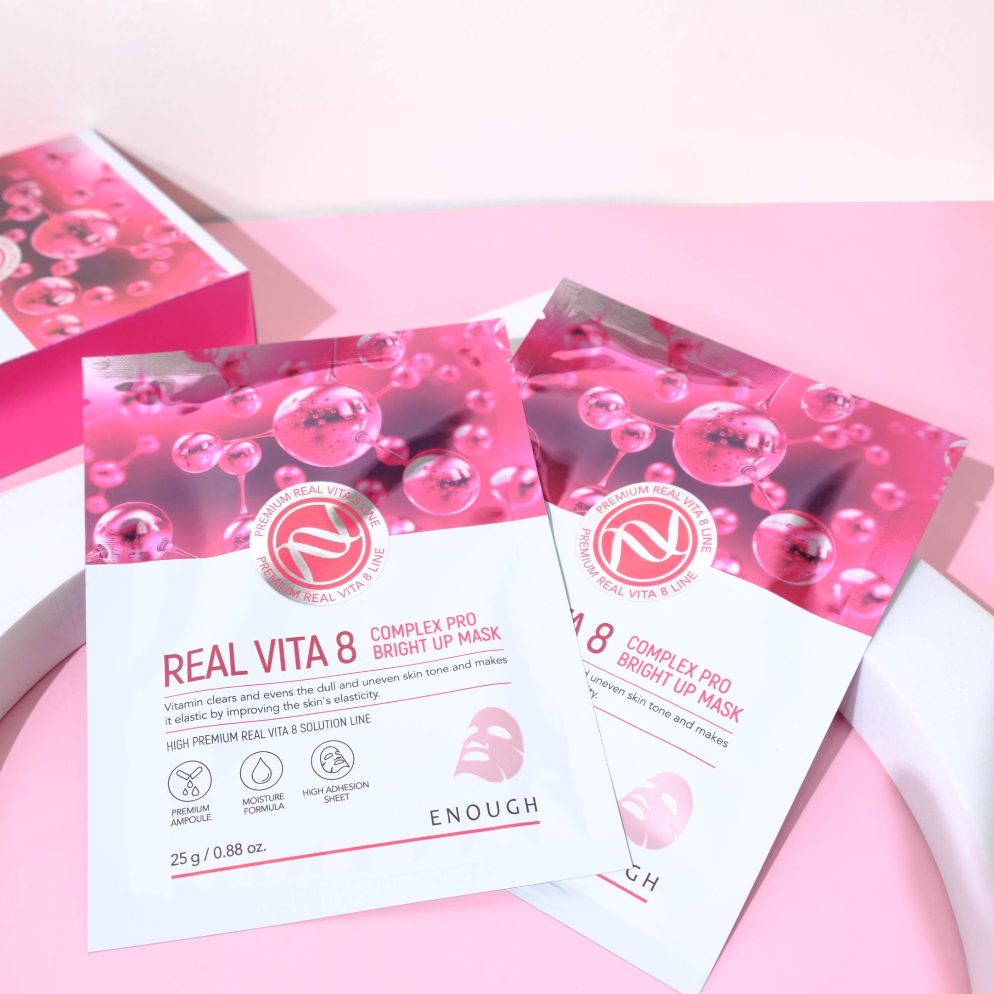 MẶT NẠ VITAMIN CAO CẤP ENOUGH REAL VITA 8 COMPLEX PRO BRIGHT UP MASK ( HỘP 10 MIẾNG)