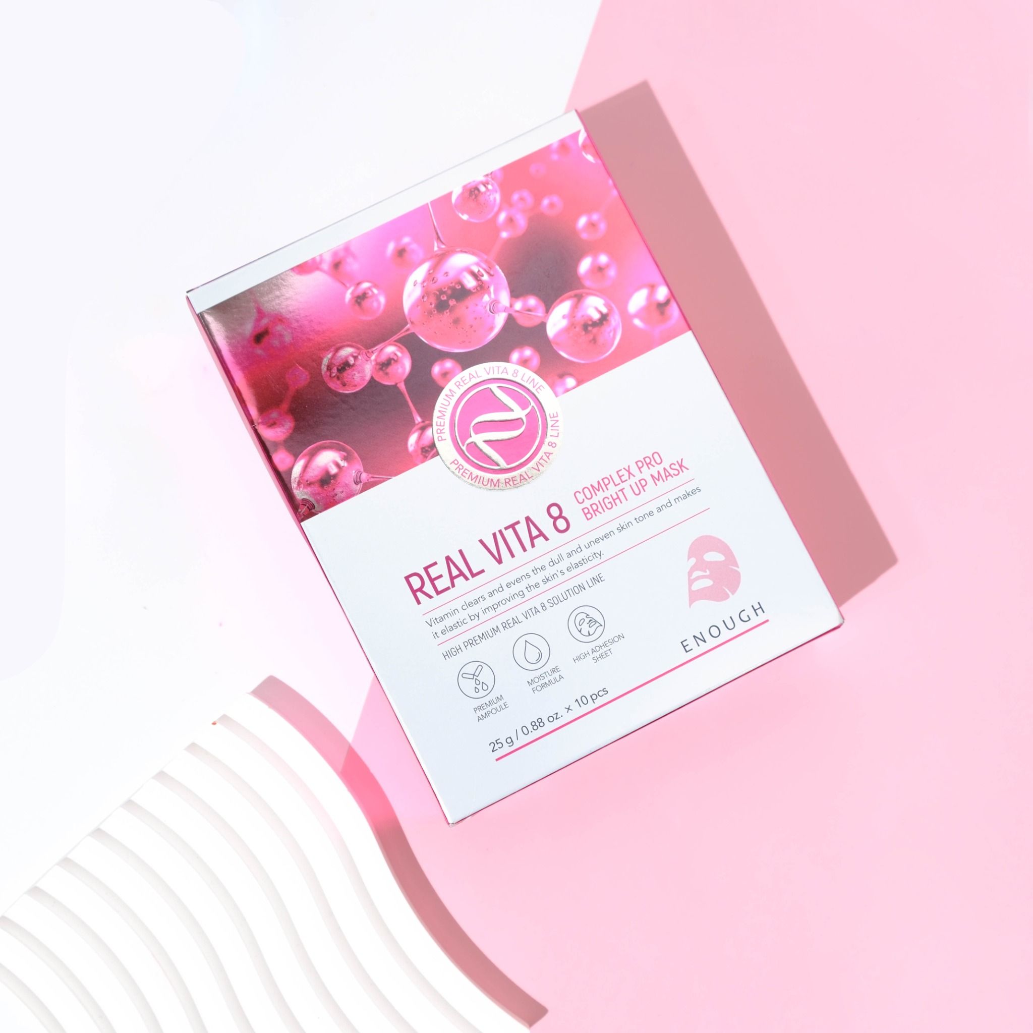 MẶT NẠ VITAMIN CAO CẤP ENOUGH REAL VITA 8 COMPLEX PRO BRIGHT UP MASK ( HỘP 10 MIẾNG)