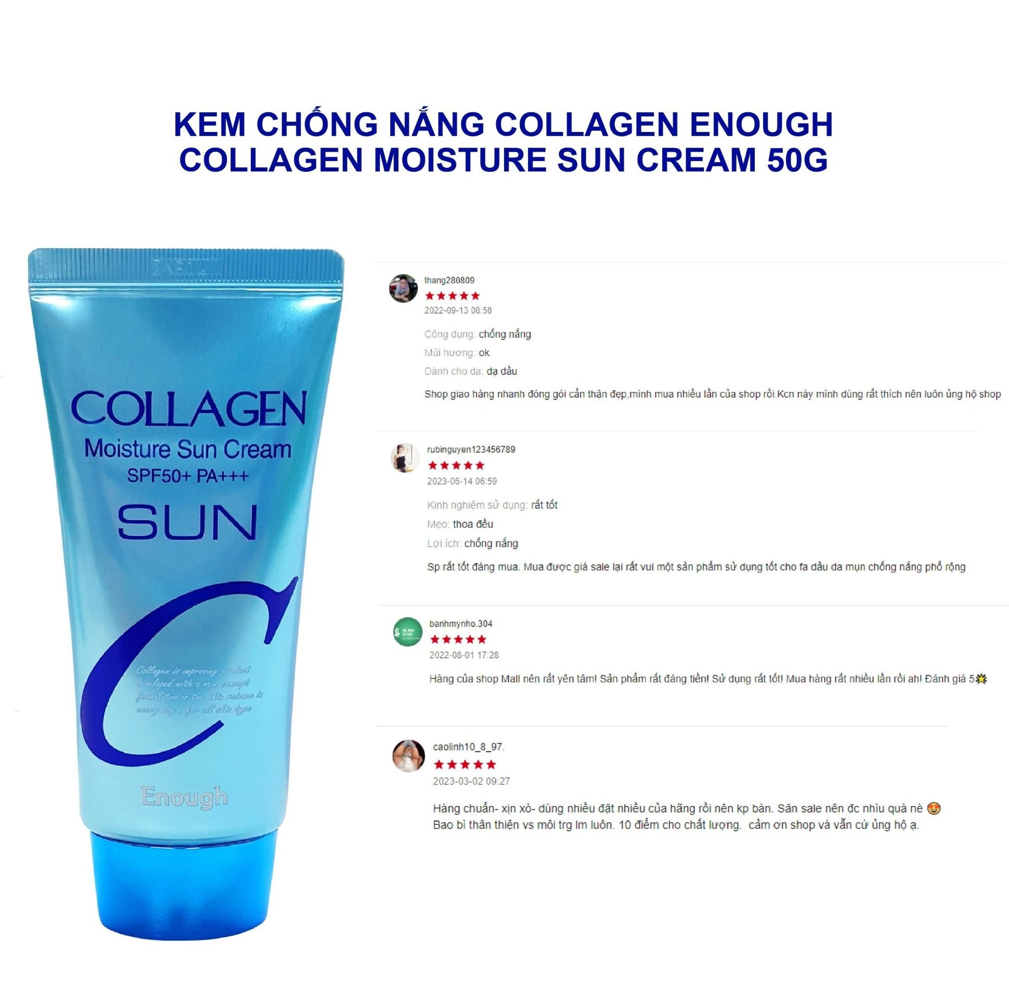 KEM CHỐNG NẮNG COLLAGEN ENOUGH COLLAGEN MOISTURE SUN CREAM 50G