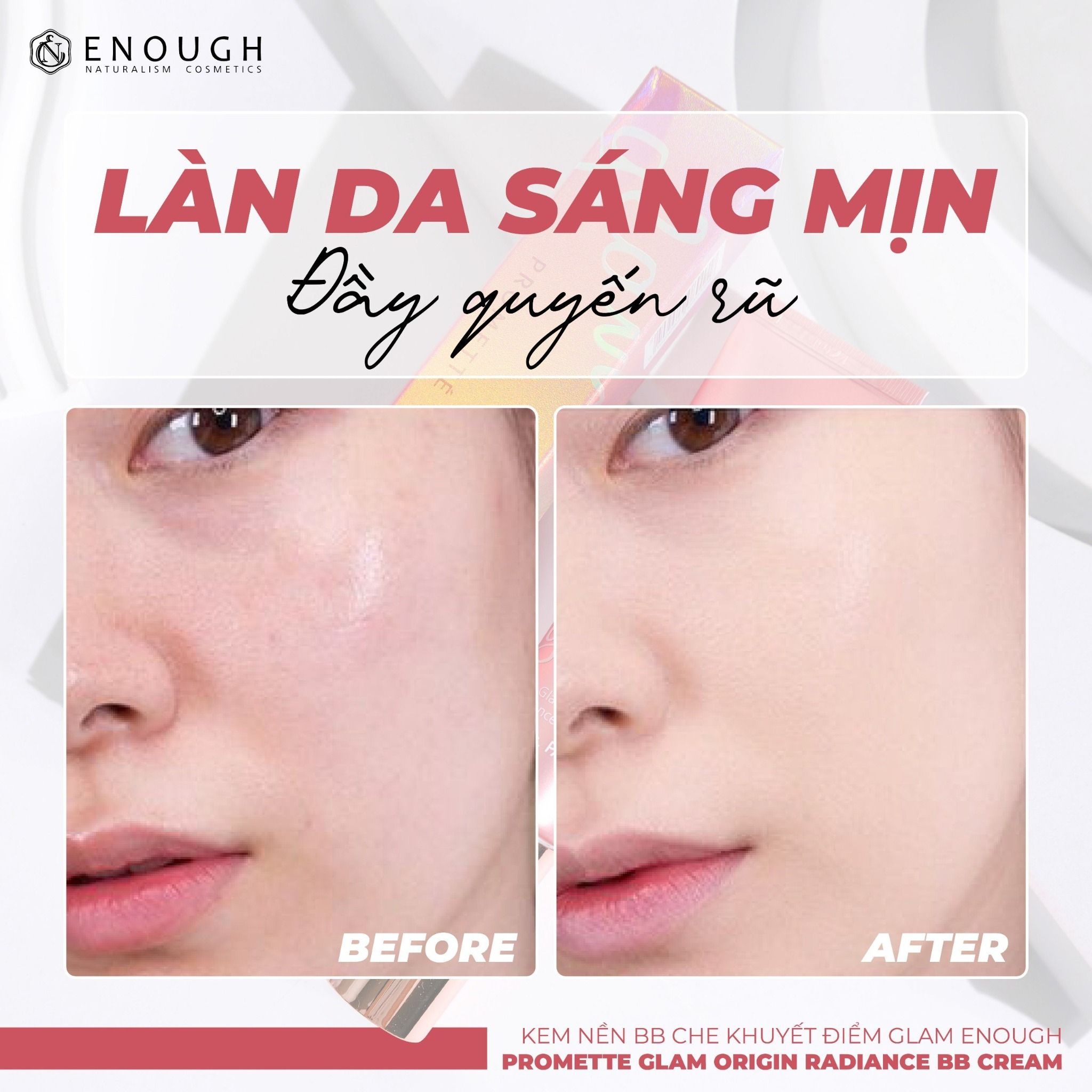 KEM NỀN BB CHE KHUYẾT ĐIỂM GLAM ENOUGH PROMETTE GLAM ORIGIN RADIANCE BB CREAM 30G