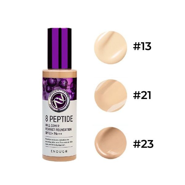 KEM NỀN PEPTIDE CAO CẤP ENOUGH PREMIUM 8 PEPTIDE FULL COVER PERFECT FOUNDATION 100ML