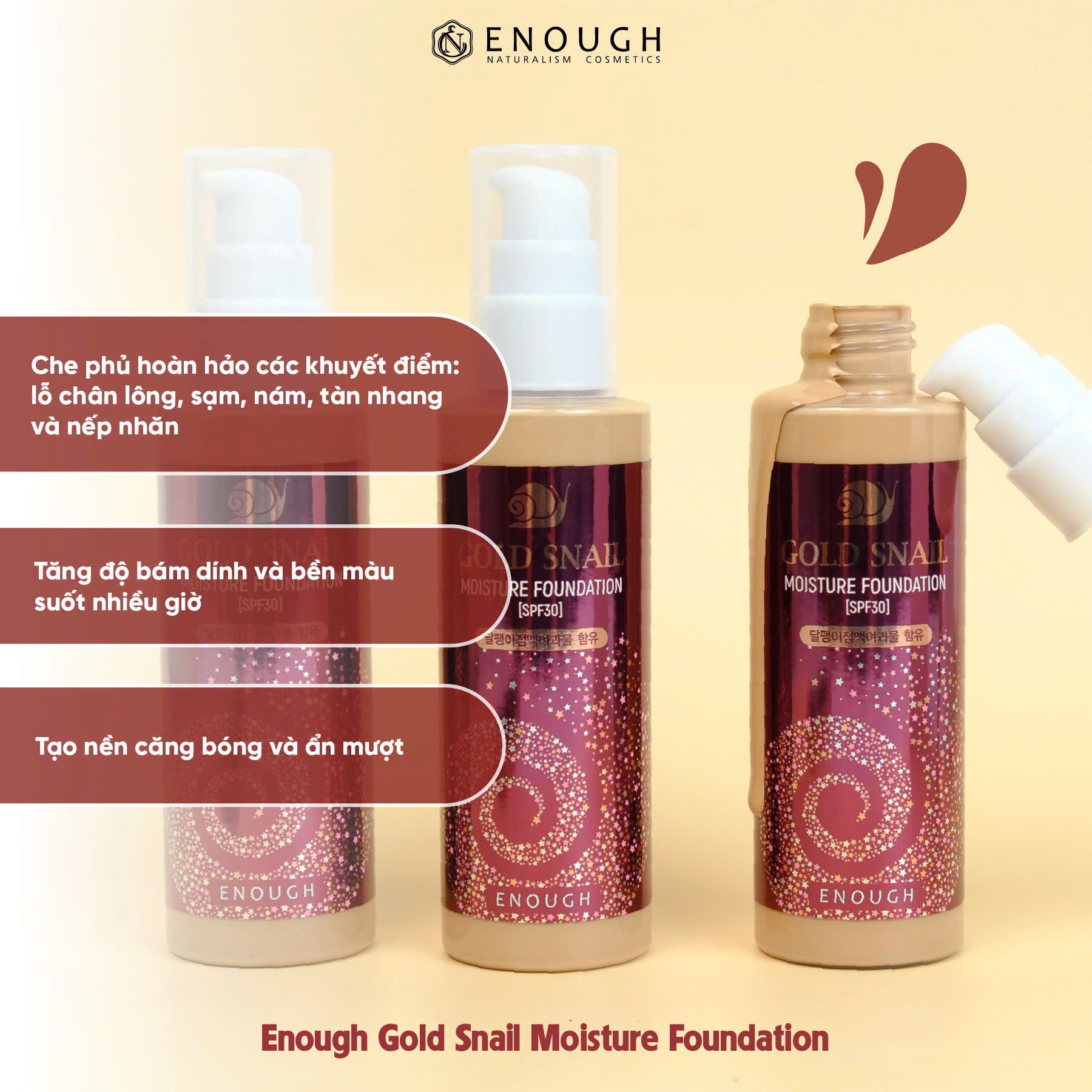 KEM NỀN ENOUGH GOLD SNAIL MOISTURE FOUNDATION