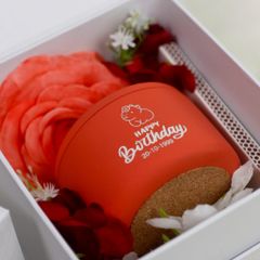 Set quà nến thơm gói khăn voan & tag gỗ 100g