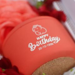 Set quà nến thơm gói khăn voan & tag gỗ 100g