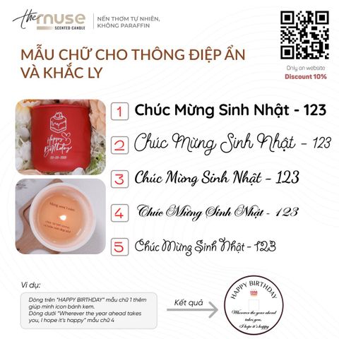 Set quà nến thơm gói khăn voan & tag gỗ 100g