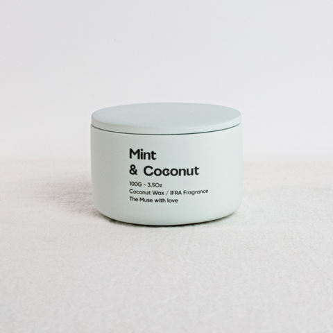Nến thơm The Muse - Mint & Coconut - Hương Bạc Hà & Dừa