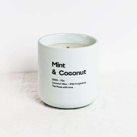 Nến thơm The Muse - Mint & Coconut - Hương Bạc Hà & Dừa