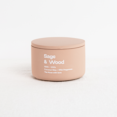 Nến thơm The Muse - Sage & Wood - Hương Xô Thơm & Gỗ Palo Santo
