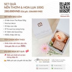 Set quà nến thơm & hoa lụa 100g