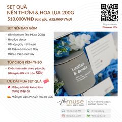 Set quà nến thơm & hoa lụa 200g