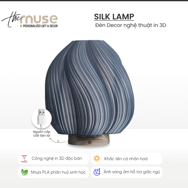 Silk Lamp - Đèn Decor nghệ thuật in 3D