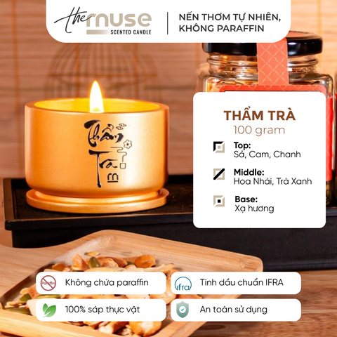 Nến thơm The Muse - Thẩm trà - Hương Trà Xanh