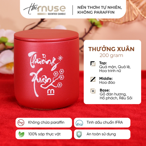 Nến thơm The Muse - Thưởng Xuân - Hương Hoa Đào