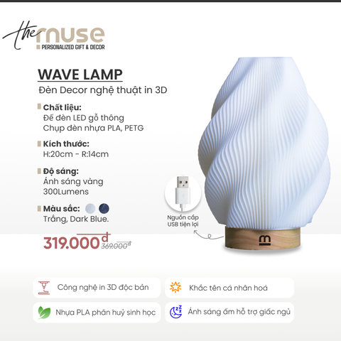 Wave Lamp - Đèn Decor nghệ thuật in 3D