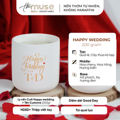 Set quà Nến thơm The Muse - Happy Wedding - Custom Tên Dâu Rể