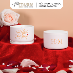 Set quà Nến thơm The Muse - Happy Wedding - Custom Tên Dâu Rể
