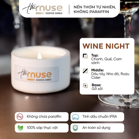 Nến thơm The Muse - Wine Night - Hương Sang Trọng