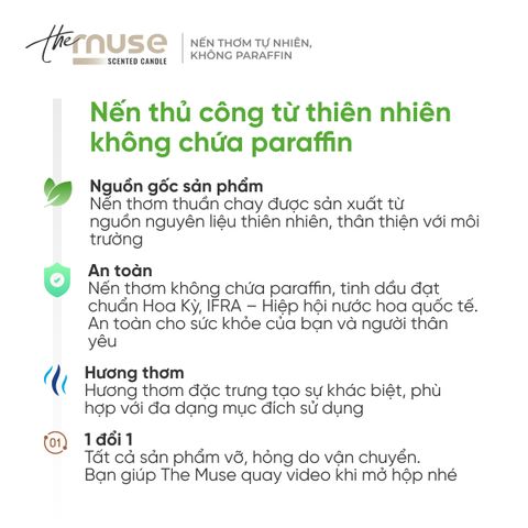 Set quà nến thơm gói khăn voan & tag gỗ 100g