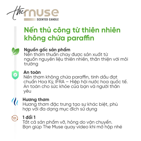 Nến thơm The Muse - Thưởng Xuân - Hương Hoa Đào