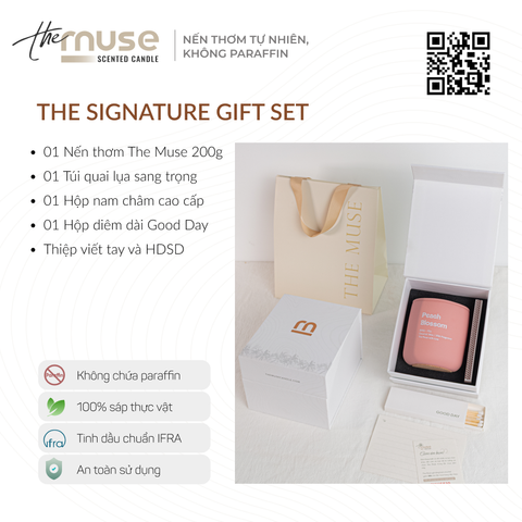 Nến thơm The Muse - Peach Blossom - Hương Hoa Cỏ và Gỗ
