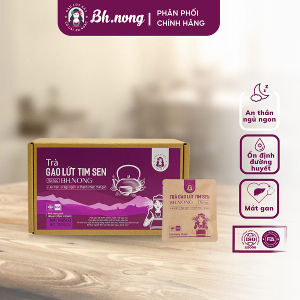 Trà gạo lứt rẫy tim sen (an thần)