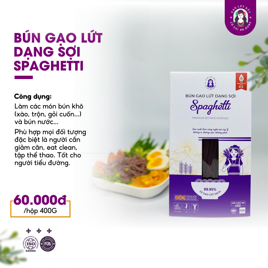 Bún gạo lứt dạng sợi Spaghetti