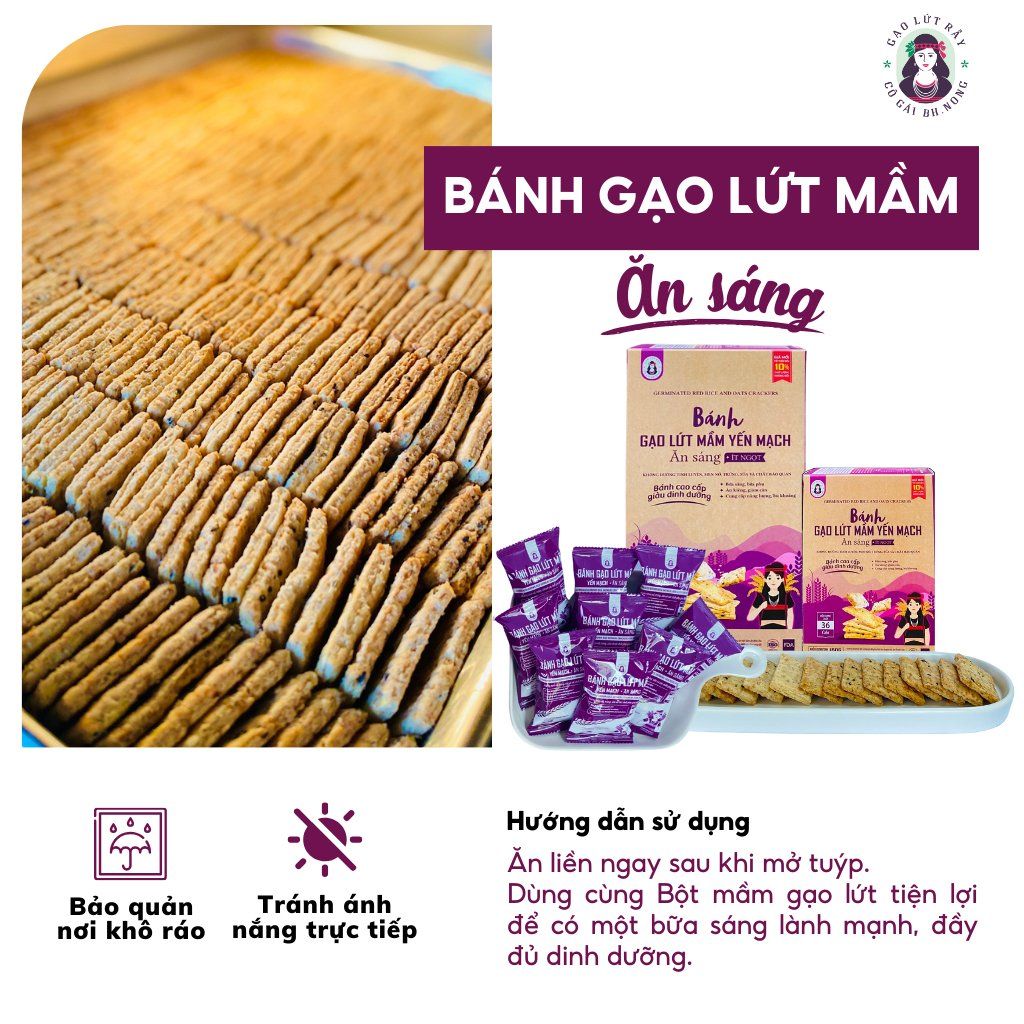 Bánh gạo lứt mầm yến mạch