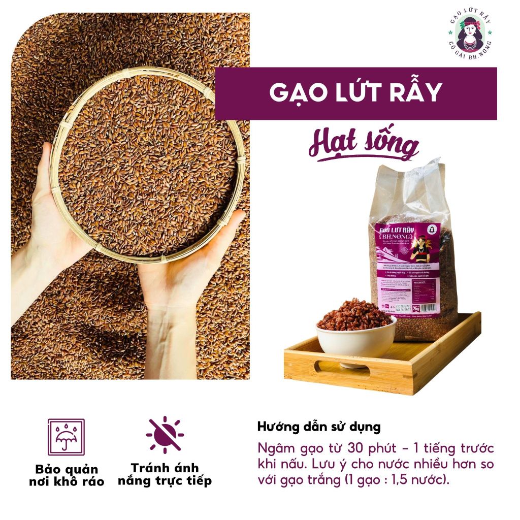 Gạo lứt rẫy (Hạt sống)