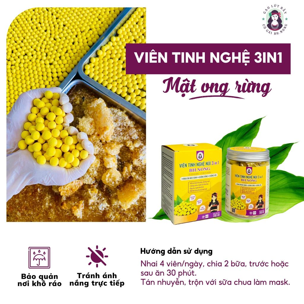 Viên tinh nghệ mật ong rừng