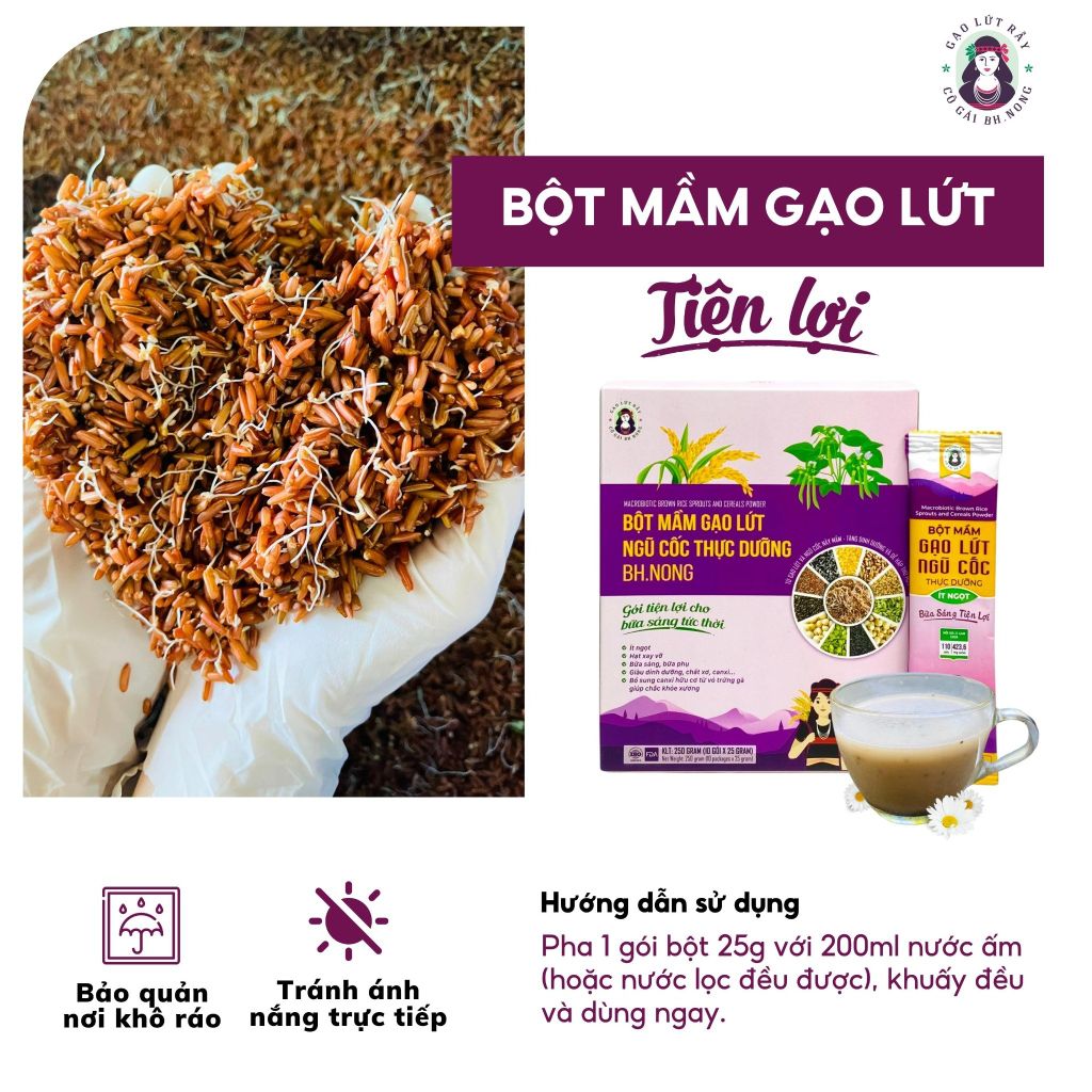 Bột mầm gạo lứt ăn sáng (tiện lợi, có đường)