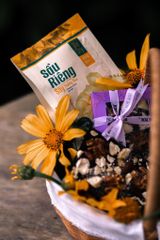 Thanh mendiant sô cô la các loại hạt và sầu riêng sấy 100gr